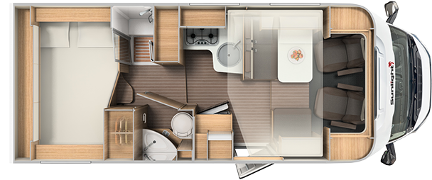 Sunlight T65 – Innenraum Aufteilung Sunlight T65 – Innenraum Aufteilung